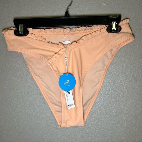 NEW Cupshe ruffle edge bikini swim bottoms women’s size medium - Picture 1 of 5